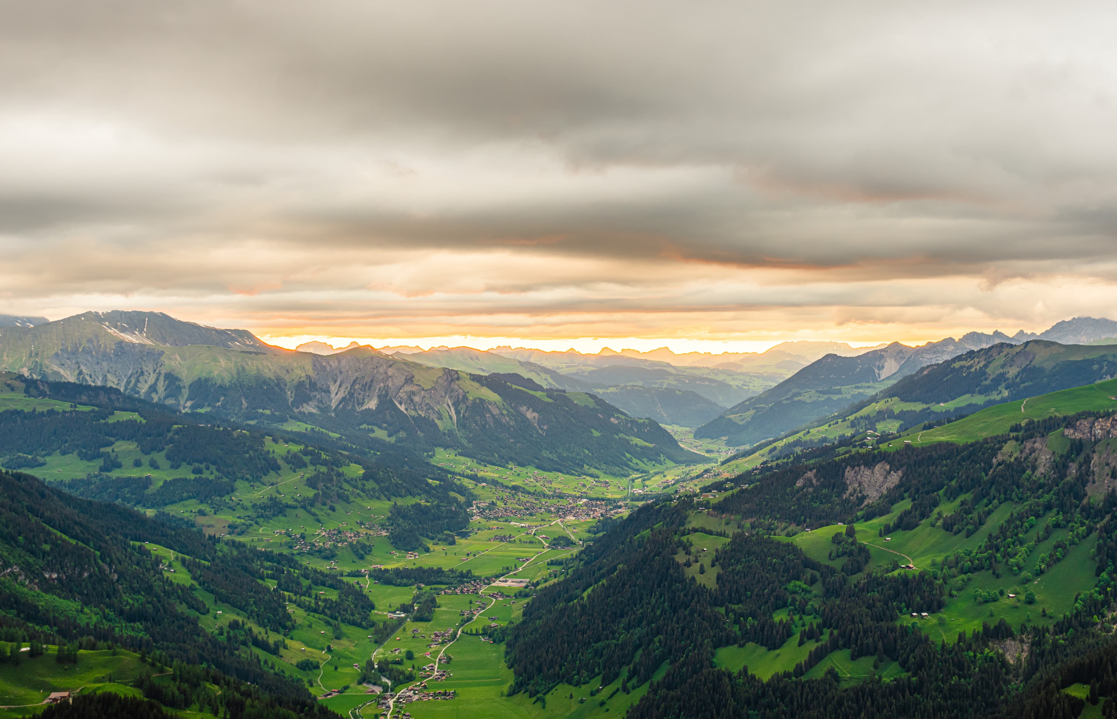 Golden Hour Over Alpine Valley